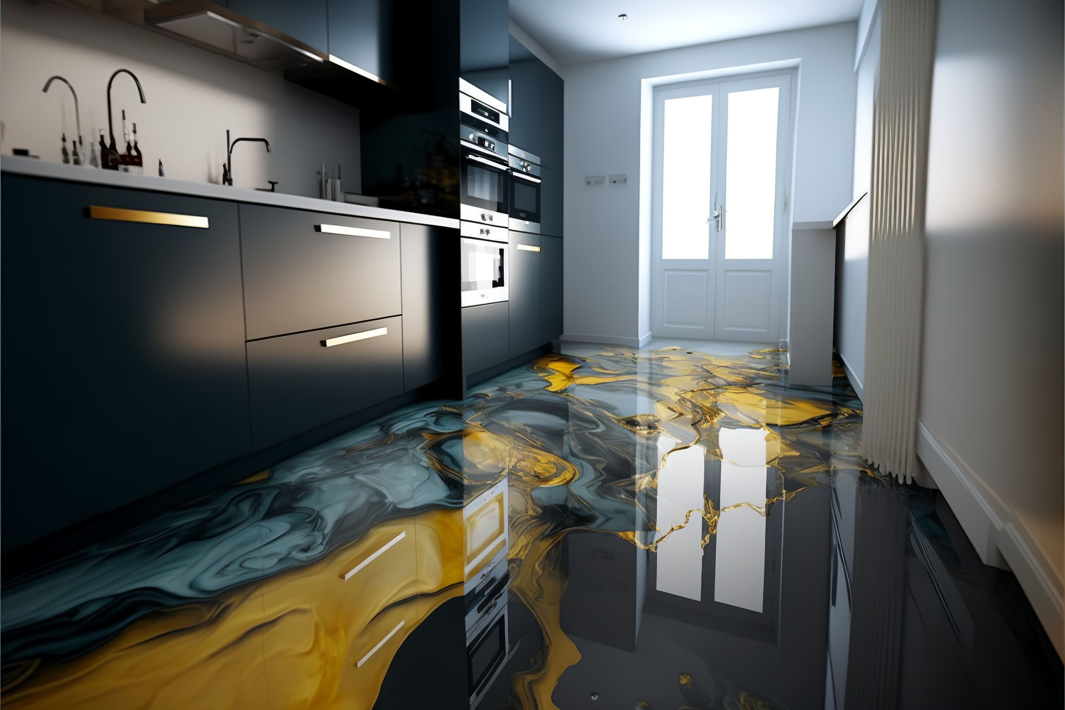 Decorative metallic epoxy floor